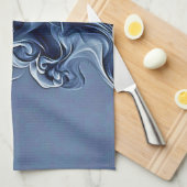 Emotionele blauwe rook kunst theedoek (Quarter Fold)