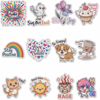 Emotionele Emoji Stickerbundel – Schattige Uitdruk Sticker