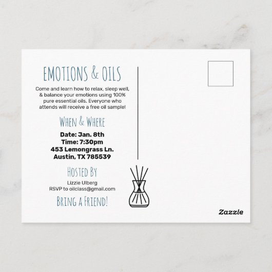 Emotionele Essential Oils Class of Starry Sky Briefkaart (Achterkant)