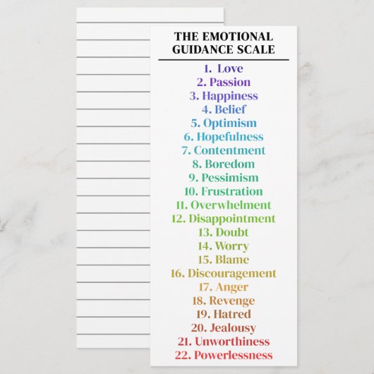 Emotionele geleidingsschaal Rainbow Large Bladwijz (Voorkant / Achterkant)