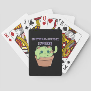 Emotionele Hulp Collega Kat Stickers Klassiek Pokerkaarten