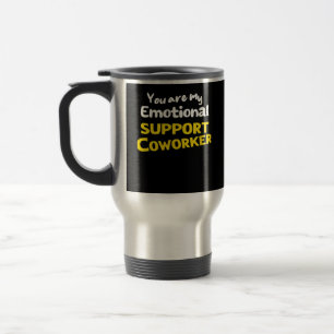 Emotionele hulp collega virale meme reisbeker