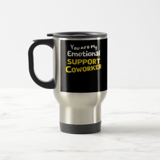 Emotionele hulp collega virale meme reisbeker (Links)