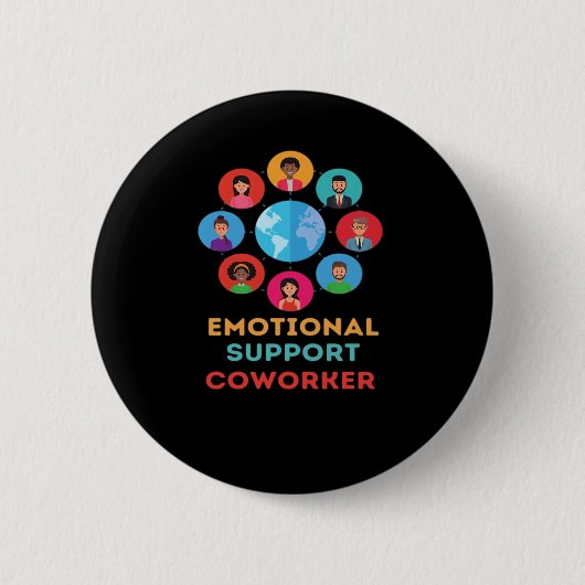 Emotionele hulp collega voor memetrend ronde button 5,7 cm (Voorkant)