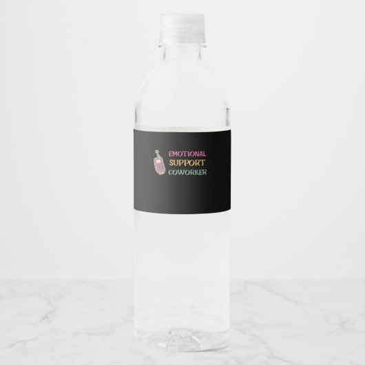 Emotionele hulp Coworker Basic Waterfles Etiket (Voorkant)