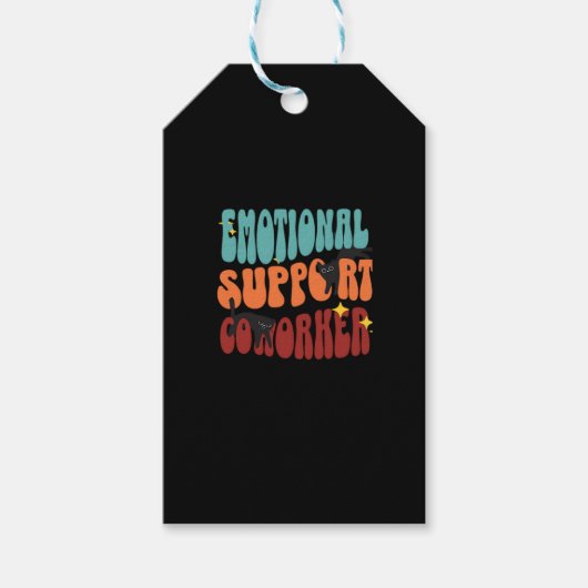 Emotionele hulp Coworker Cat Classic Cadeaulabel (Voorkant)