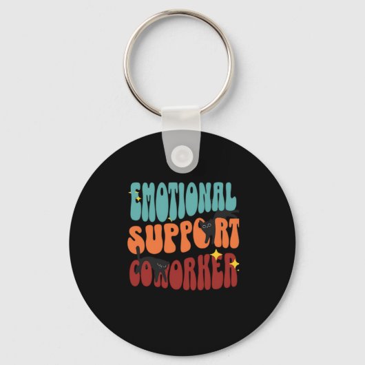 Emotionele hulp Coworker Cat Classic Sleutelhanger (Voorkant)