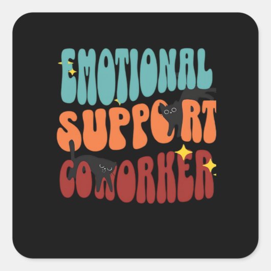 Emotionele hulp Coworker Cat Classic Vierkante Sticker (Voorkant)