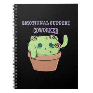 Emotionele hulp Coworker Cat Stickers Classic Notitieboek