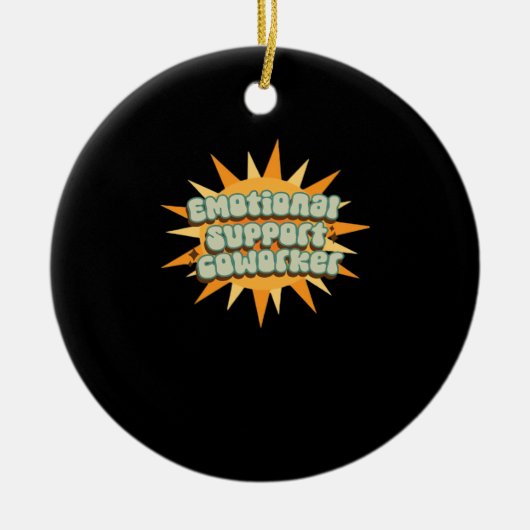 Emotionele hulp Coworker Classic Chill Grappig Keramisch Ornament (Voorkant)