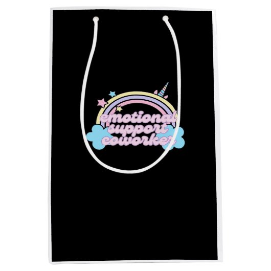 Emotionele hulp Coworker Pastel Rainbow Oversized Medium Cadeauzakje (Voorkant)