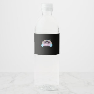 Emotionele hulp Coworker Pastel Rainbow Oversized Waterfles Etiket