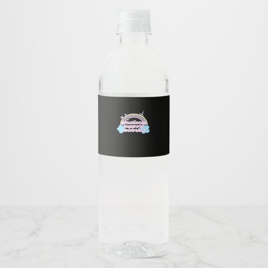 Emotionele hulp Coworker Pastel Rainbow Oversized Waterfles Etiket (Voorkant)