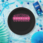 Emotionele hulp Coworker Pink Flower Essential Papieren Bordje (Feest)