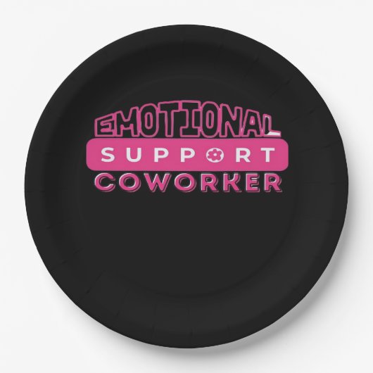 Emotionele hulp Coworker Pink Flower Essential Papieren Bordje (Voorkant)
