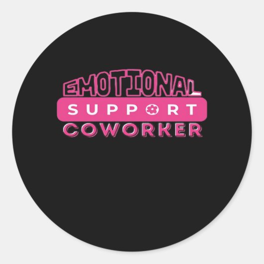 Emotionele hulp Coworker Pink Flower Essential Ronde Sticker (Voorkant)
