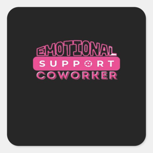 Emotionele hulp Coworker Pink Flower Essential Vierkante Sticker (Voorkant)