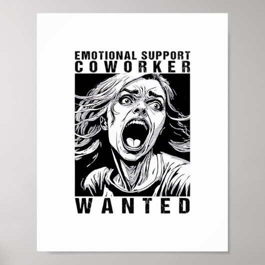 Emotionele Hulp Medewerker Gezocht Grappige Kantoo Poster (Voorkant)
