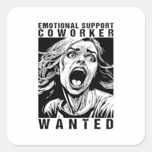 Emotionele Hulp Medewerker Gezocht Grappige Kantoo Vierkante Sticker