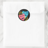 Emotionele maskers ronde sticker (Tas)