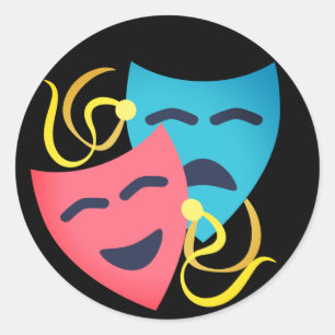 Emotionele maskers ronde sticker
