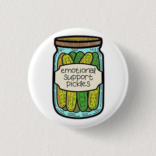 Emotionele Ondersteuning Augurken Ronde Button 3,2 Cm (Voorkant)