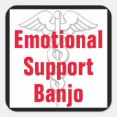 Emotionele Ondersteuning Banjo - Grappige Sticker (Voorkant)