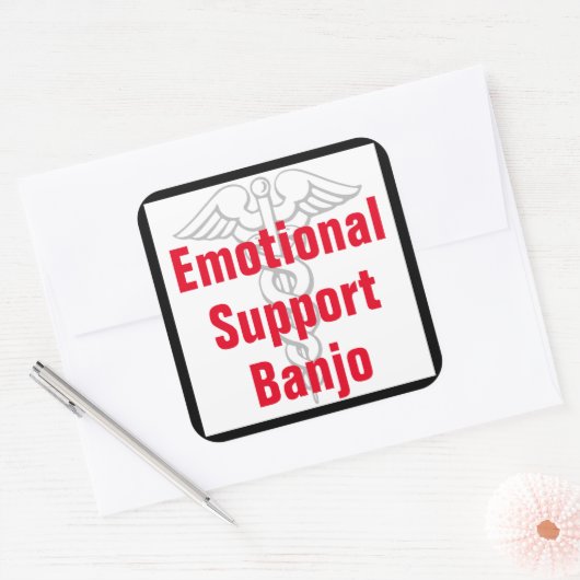 Emotionele Ondersteuning Banjo - Grappige Sticker (Envelop)