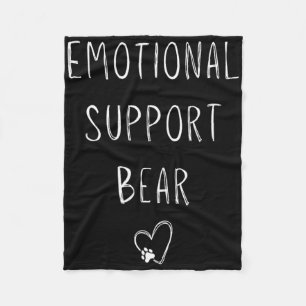 Emotionele ondersteuning Beer! Hart Paw Print Wrap Fleece Deken