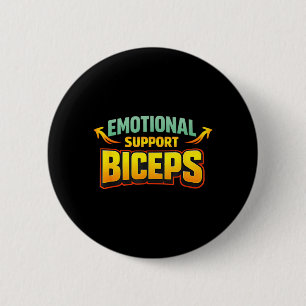 Emotionele Ondersteuning Biceps Grappig Gym Bro Hu Ronde Button 5,7 Cm