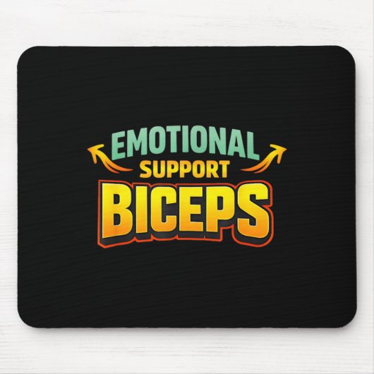Emotionele Ondersteuning Biceps Grappige Gym Bro H Muismat (Voorkant)