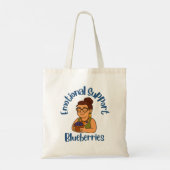 Emotionele Ondersteuning Blauwe Bessen Tote Bag (Achterkant)