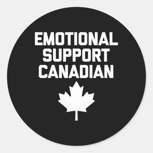 Emotionele Ondersteuning Canadees Canada Canadees Ronde Sticker (Voorkant)