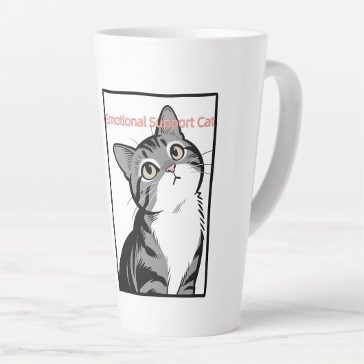 Emotionele ondersteuning Cat Tall keramische Mok (Rechterhoek)