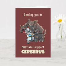 Emotionele ondersteuning Cerberus wenskaart