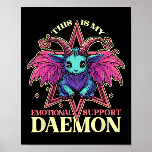 Emotionele ondersteuning Demon met Schattigee Goat Poster