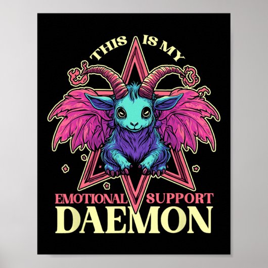 Emotionele ondersteuning Demon met Schattigee Goat Poster (Voorkant)