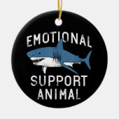 Emotionele ondersteuning Dier Grappig Scary Shark  Keramisch Ornament (Voorkant)