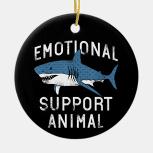 Emotionele ondersteuning Dier Grappig Scary Shark  Keramisch Ornament