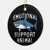 Emotionele ondersteuning Dier Grappig Scary Shark Keramisch Ornament (Links)