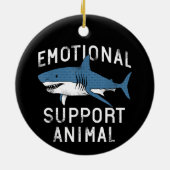 Emotionele ondersteuning Dier Grappig Scary Shark Keramisch Ornament (Achterkant)
