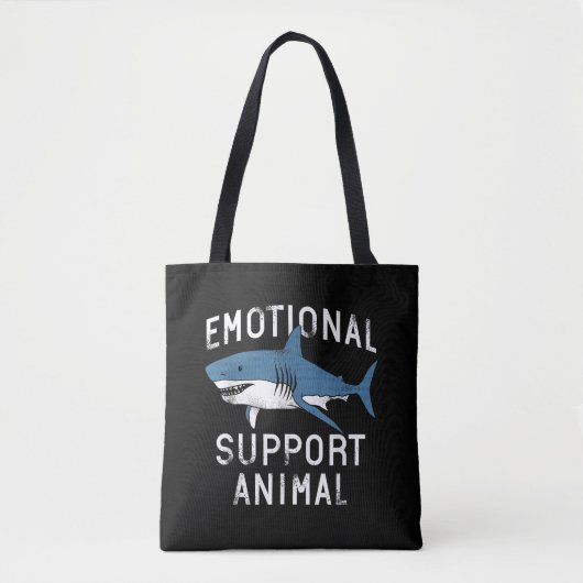 Emotionele ondersteuning Dier Grappig Scary Shark  Tote Bag (Voorkant)