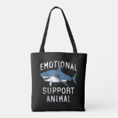 Emotionele ondersteuning Dier Grappig Scary Shark  Tote Bag (Achterkant)