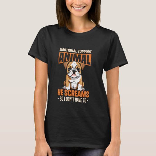 Emotionele ondersteuning Dierenmopshond Papa Mama  T-shirt (Voorkant)