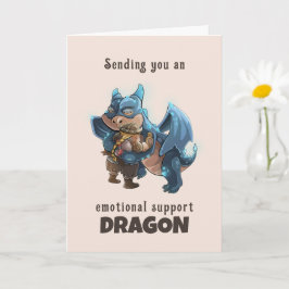 Emotionele ondersteuning Dragon wenskaart Kaart