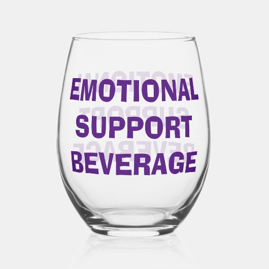 Emotionele Ondersteuning Drank Drinkware Set Wijnglas Zonder Voet (Achterkant)