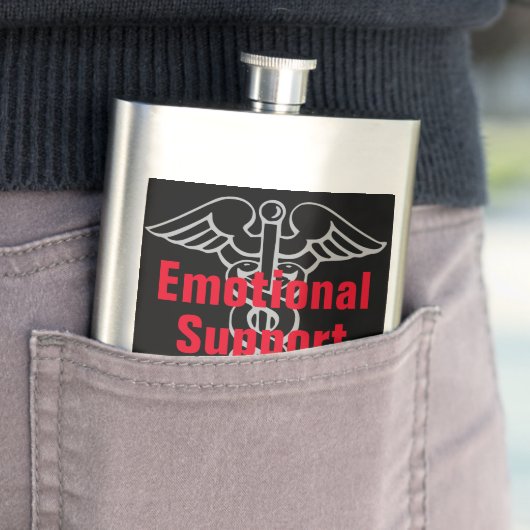 Emotionele ondersteuning Drank Funny Liquor Flask Flacon (Voorbeeld)