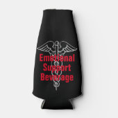 Emotionele Ondersteuning Drank Joke Bier of Soda Flesjeskoeler (Voorkant)