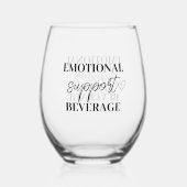 Emotionele Ondersteuning Drank Wijnglas Zonder Voet (Achterkant)