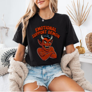 Emotionele Ondersteuning Duivel Retro Vintage Grap T-shirt